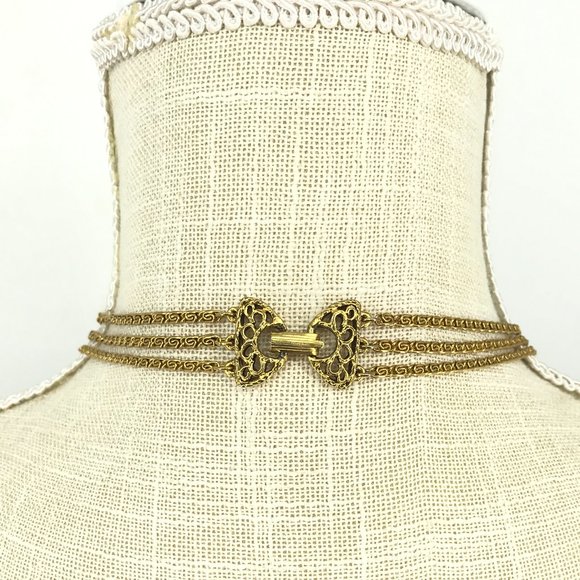 Goldette Vintage Signed 3 Strand Spinner Necklace - Picture 7 of 9